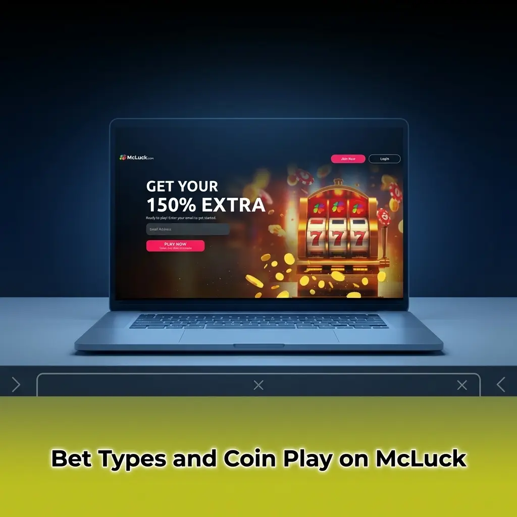 McLuck bet types guide showing no sportsbook singles, systems, or parlays, only casino coin play modes