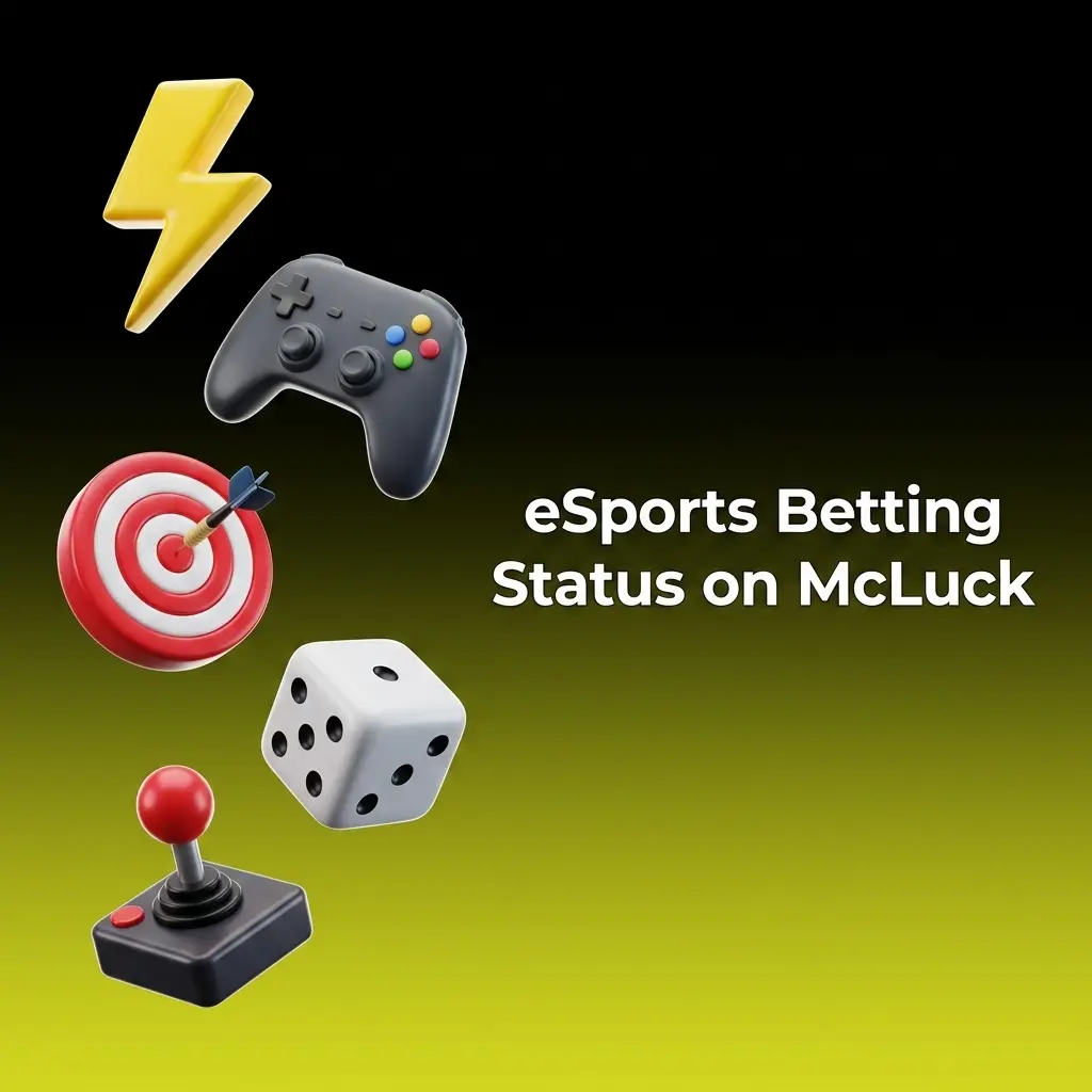 McLuck esports betting status showing no Dota 2, CS2, LoL, StarCraft, or Valorant odds, only sweepstakes casino