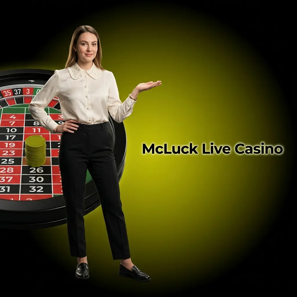McLuck live casino with streamed dealer tables for blackjack, roulette, baccarat, game shows, and poker