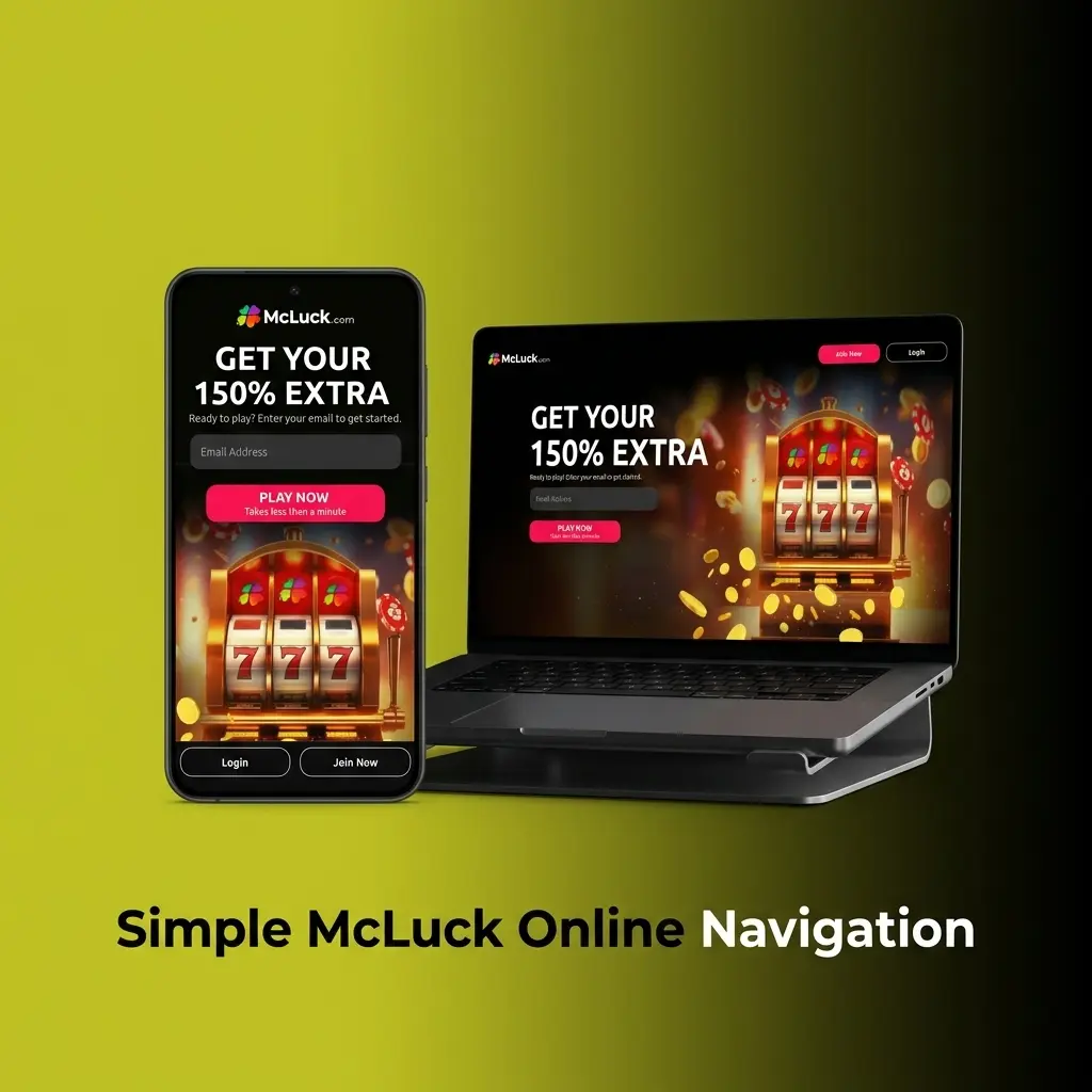 McLuck online casino top navigation with lobby, promotions, games, rewards, balance, support, and account settings